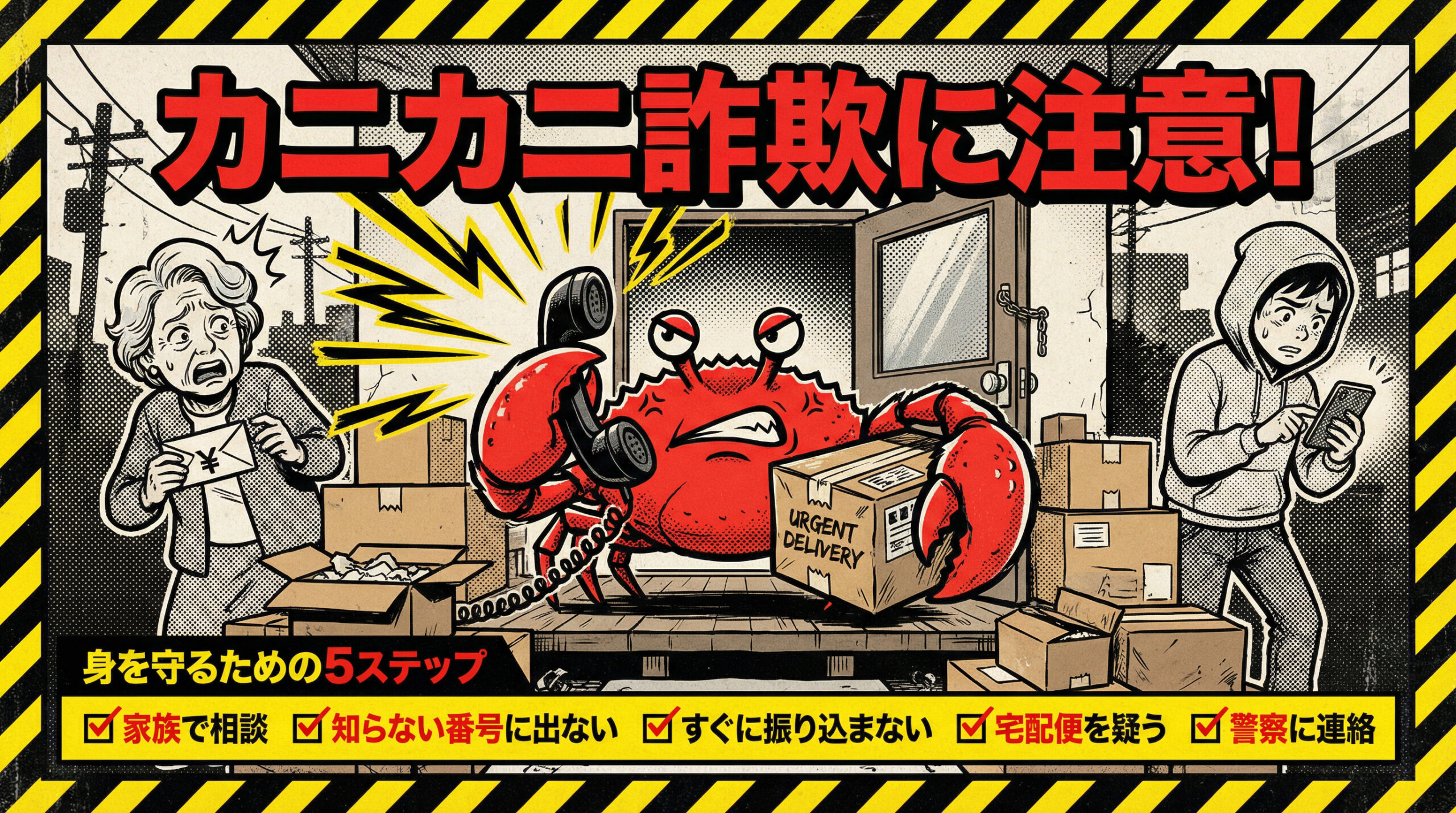 カニカニ詐欺から身を守るための5ステップの画像
